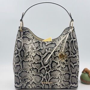 Michael Kors Black and White Snake Embossed Shoulder Bag, NWT